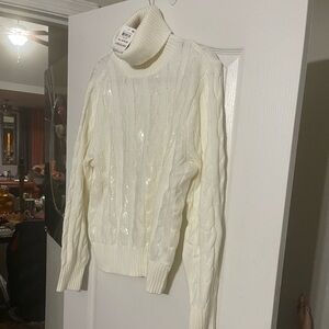 cable-knit turtleneck sweater  winter a classic chunky texture